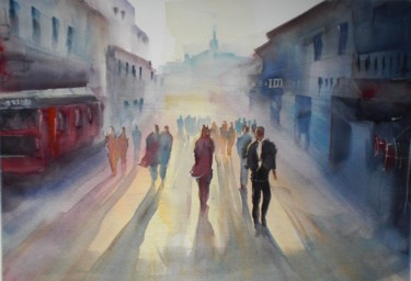 Painting titled "walking in an imagi…" by Giorgio Gosti, Original Artwork, Watercolor