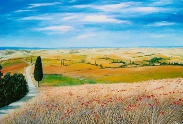 Pittura intitolato "estate toscana" da Giorgio Stocco, Opera d'arte originale