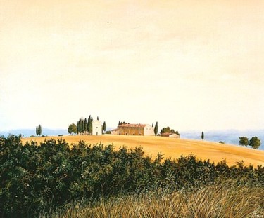 Pittura intitolato "autunno in toscana" da Giorgio Stocco, Opera d'arte originale