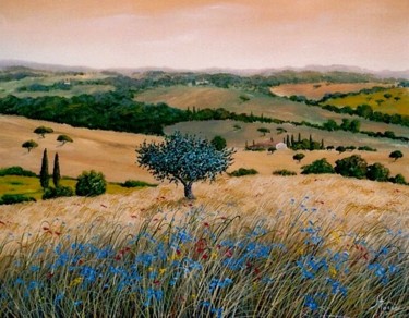 Pittura intitolato "colline senesi" da Giorgio Stocco, Opera d'arte originale