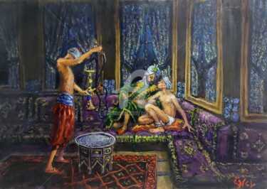 Peinture intitulée "Tsibuk oglan" par Giorgos Ncl, Œuvre d'art originale, Huile