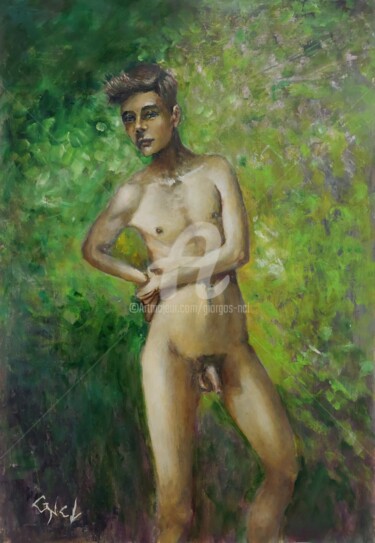Peinture intitulée "Portrait 207" par Giorgos Ncl, Œuvre d'art originale, Huile