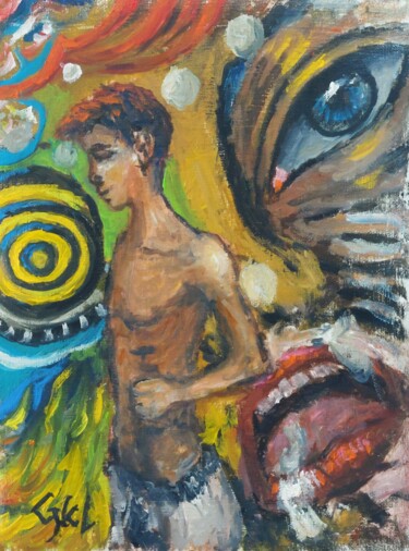 Pittura intitolato "Abstract 06" da Giorgos Ncl, Opera d'arte originale, Olio