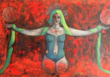 Painting titled "Mondi paralleli" by Giosi Costan, Original Artwork, Oil