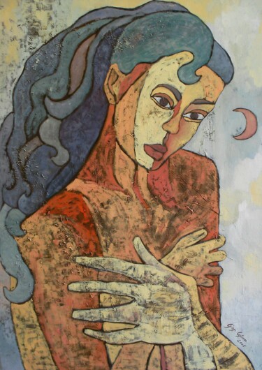 Malerei mit dem Titel "Pudore" von Giosi Costan, Original-Kunstwerk, Öl