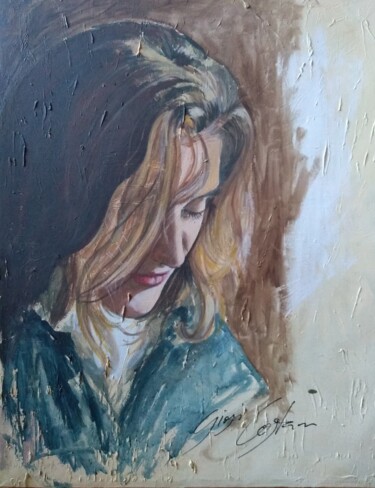 Pintura intitulada "Ritratto femminile" por Giosi Costan, Obras de arte originais, Óleo