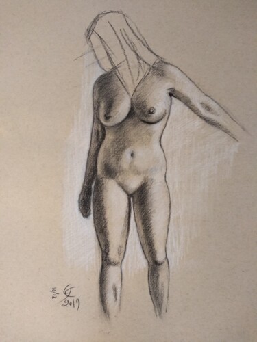 Drawing titled "Schizzo N. 2019018" by Giosi Costan, Original Artwork, Pastel