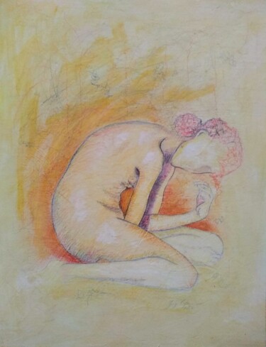 Drawing titled "Figura" by Giosi Costan, Original Artwork, Pastel