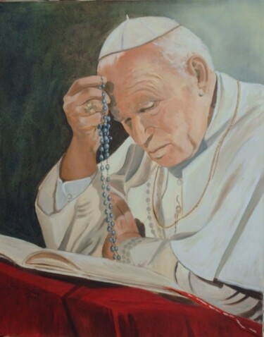Pittura intitolato "Papa Giovanni Paolo…" da Giosi Costan, Opera d'arte originale, Olio