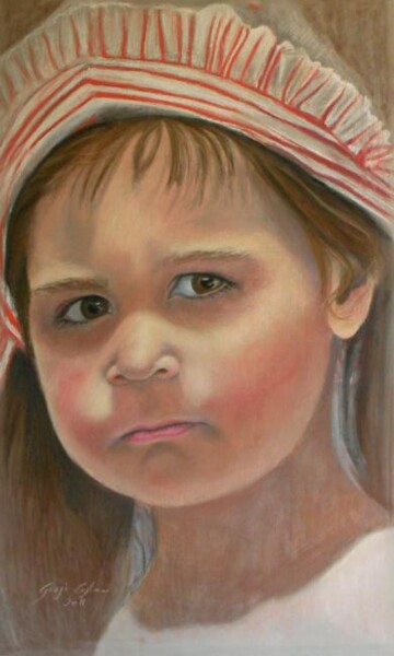 Drawing titled "Claudia" by Giosi Costan, Original Artwork, Pastel