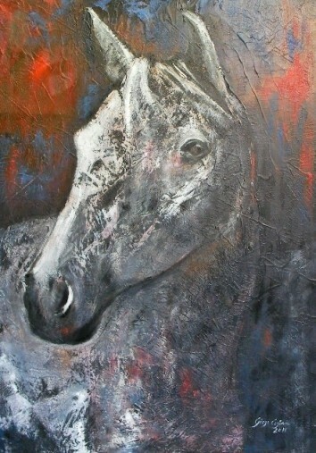 Painting titled "Horse 1" by Giosi Costan, Original Artwork, Oil