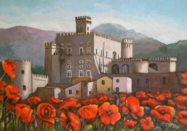 Painting titled "Papaveri a San Greg…" by Giosi Costan, Original Artwork, Oil