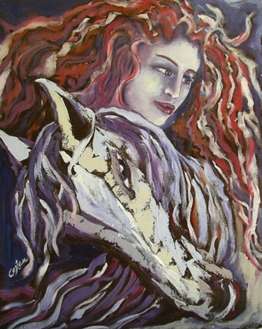 Pittura intitolato "Simbiosi" da Giosi Costan, Opera d'arte originale, Olio