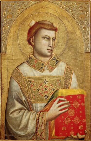 Pintura intitulada "Saint stéphane" por Giotto, Obras de arte originais, Óleo