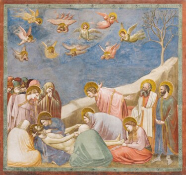 Painting titled "Lamentation sur le…" by Giotto, Original Artwork, Tempera