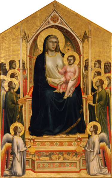 Painting titled "Vierge d'Ognissanti" by Giotto, Original Artwork, Tempera