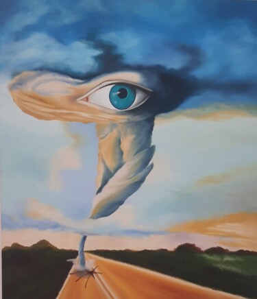Malarstwo zatytułowany „Olho do Furacão” autorstwa Giovana Cesca, Oryginalna praca, Olej