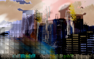 Цифровое искусство под названием "the city" - Giovanna Crescenzi, Подлинное произведение искусства, Цифровая живопись