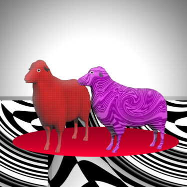 Digitale Kunst mit dem Titel "sheep" von Giovanna Crescenzi, Original-Kunstwerk, 3D Modellierung