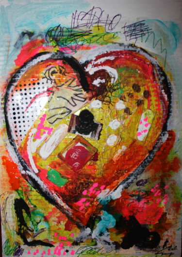 Pittura intitolato "Pop Heart 2" da Giovanna Crescenzi, Opera d'arte originale, Acrilico