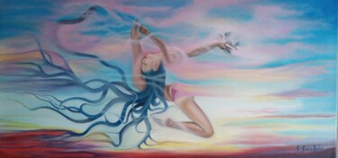 Pintura titulada "Baciata dal vento-…" por Giovanna Garofalo, Obra de arte original, Oleo Montado en Bastidor de camilla de…