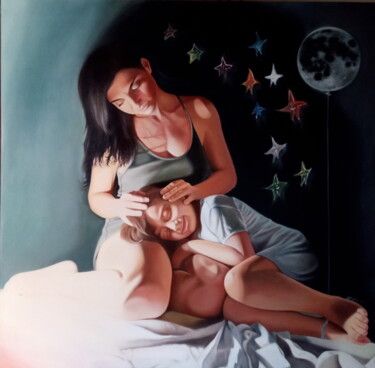 Pittura intitolato "Notte vestita di so…" da Giovanna Garofalo, Opera d'arte originale, Olio Montato su Telaio per barella i…