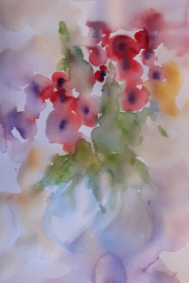 Pittura intitolato "fiori" da Giovanna Giorgini, Opera d'arte originale, Acquarello