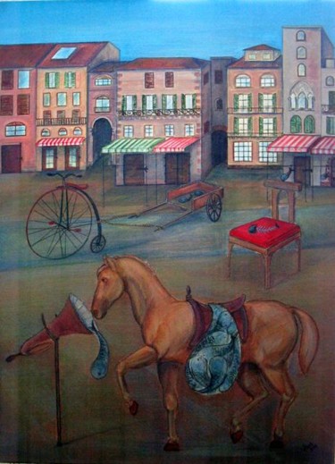 Painting titled "Mercato del pesce" by Giovanna, Original Artwork, Oil