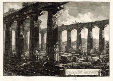 Druckgrafik mit dem Titel "Vue de l'ancienne v…" von Giovanni Battista Piranesi, Original-Kunstwerk, Radierung