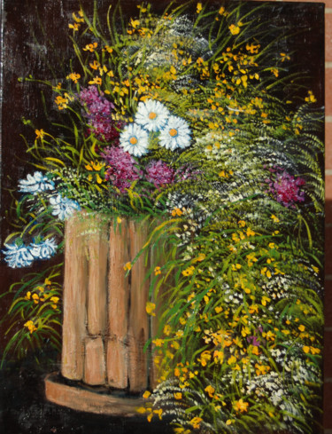 Pittura intitolato "FIORI DI CAMPO" da Giovanni Boggio, Opera d'arte originale, Olio