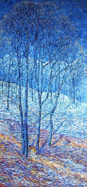 Pittura intitolato "Baraggia in inverno" da Giovanni Boggio, Opera d'arte originale