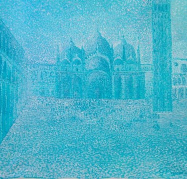Schilderij getiteld "Venezia Piazza San…" door Giovanni Boggio, Origineel Kunstwerk