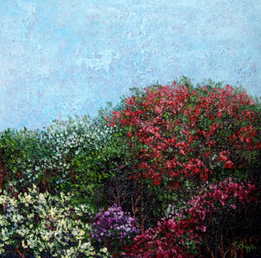 Pittura intitolato "Rododendri" da Giovanni Boggio, Opera d'arte originale