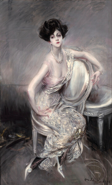 Malarstwo zatytułowany „Portrait de Rita de…” autorstwa Giovanni Boldini, Oryginalna praca, Olej