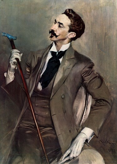 Картина под названием "Portrait du Comte R…" - Giovanni Boldini, Подлинное произведение искусства, Масло