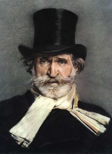 Desenho intitulada "Portrait of Giusepp…" por Giovanni Boldini, Obras de arte originais, Pastel