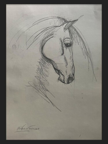 Dibujo titulada "horse II" por Giovanni.D, Obra de arte original, Lápiz