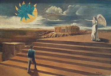 Pintura intitulada "Il custode di Kronos" por Giovanni Greco, Obras de arte originais, Óleo