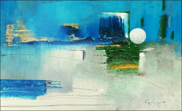 Painting titled "Notturno" by Giovanni Greco, Original Artwork, Enamel