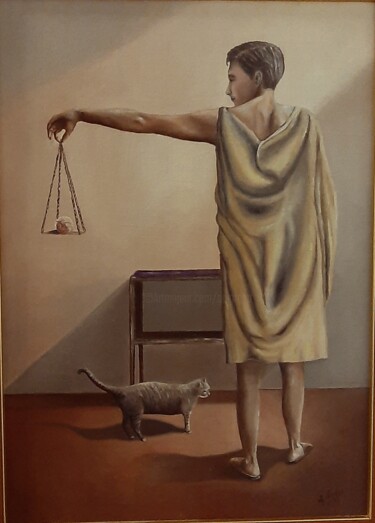 Malerei mit dem Titel "Il mostro solipsist…" von Giovanni Greco, Original-Kunstwerk, Öl