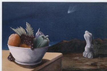 Pintura intitulada "Notte della cometa…" por Giovanni Greco, Obras de arte originais, Óleo