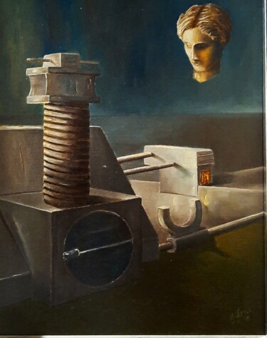 Painting titled "Deus ex machina #4" by Giovanni Greco, Original Artwork, Oil