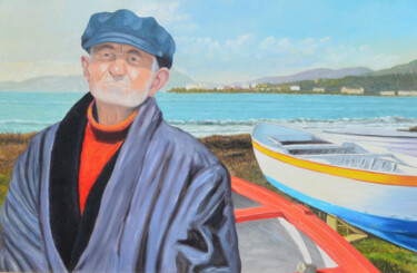 Pintura titulada "Pescatore di Sapri" por Giovanni Mileo, Obra de arte original, Oleo