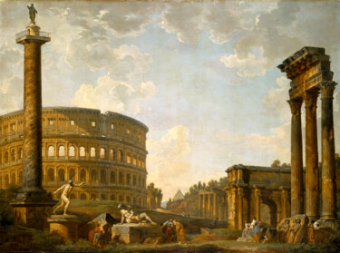 Pintura titulada "Capriccio romain :…" por Giovanni Paolo Panini, Obra de arte original, Oleo
