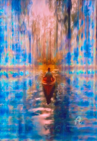 Картина под названием "Traveling inside you" - Giovanni Sanesi, Подлинное произведение искусства, Масло