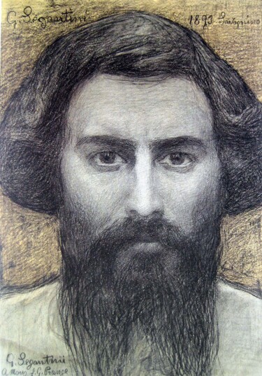Ζωγραφική με τίτλο "Autoportrait" από Giovanni Segantini, Αυθεντικά έργα τέχνης, Λάδι