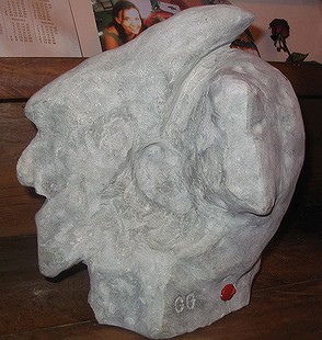 Sculpture intitulée "le diable pierre bl…" par Giovanni Giambra, Œuvre d'art originale