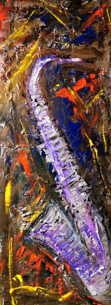 Painting titled "Saxophone" by Giovanni Battista Cau, Original Artwork, Acrylic