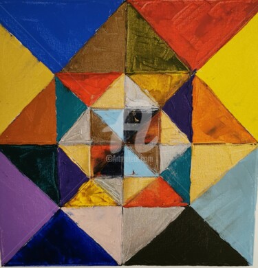 Painting titled "Geometrie" by Giovanni Battista Cau, Original Artwork, Acrylic