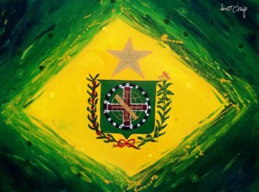 Malerei mit dem Titel "Bandeira Improvisad…" von Giov. D' And., Original-Kunstwerk